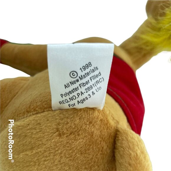 Vintage 1998 Sugar Loaf Rocking Horse Plush Toy Tan Red Saddle Green Rockers - Picture 6 of 6